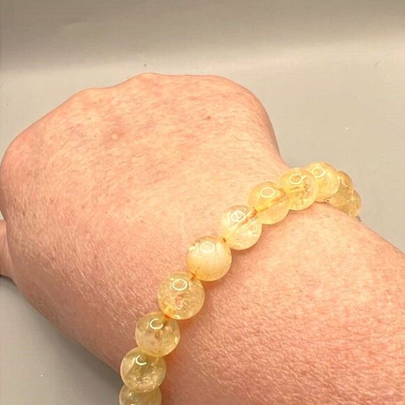 Citrine Beaded Stretch Bracelet - 8mm - Picture 3 of 4